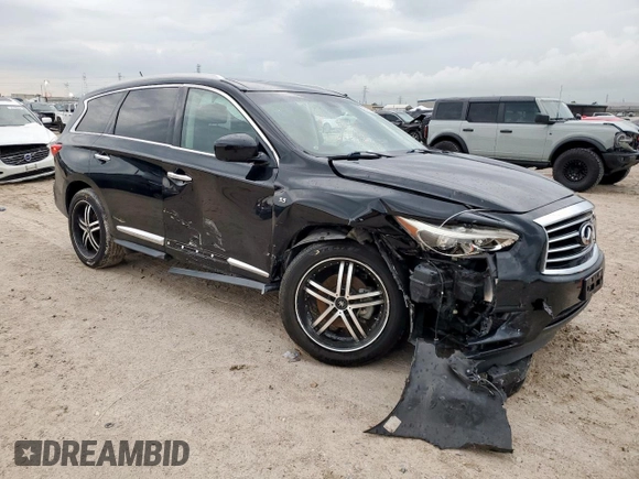 2014 Infiniti QX60 with VIN 5N1AL0MN4EC553141, listed as a Copart auction lot 58720095 with 90,311 mi miles and Salvage title. Bid and sale history available at DreamBid. Image 4.
