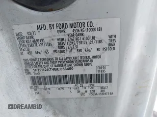 2011 Ford F-250 XL with VIN 1FT7X2AT4BEC33450, listed as a IAAI auction lot 39410571 with Not provided miles and . Bid and sale history available at DreamBid. Image 9.