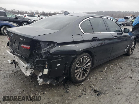 2021 BMW 5 Series 530i xDrive with VIN WBA13BJ01MCF08682, listed as a Copart auction lot 85048744 with 42,550 mi miles and Salvage title. Bid and sale history available at DreamBid. Image 3.