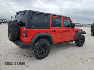 2023 Jeep Wrangler Sport with VIN 1C4HJXDG3PW584885, listed as a Copart auction lot 86057344 with 13,504 mi miles and Salvage Title. Bid and sale history available at DreamBid. Image 3.