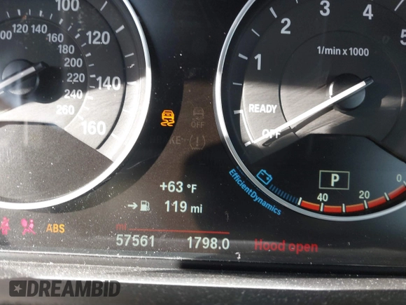 2016 BMW 3 Series 328i with VIN WBA8E9G58GNT47869, listed as a IAAI auction lot 41594120 with 57,561 mi miles. Bid and sale history available at carsss.com. Image 15.