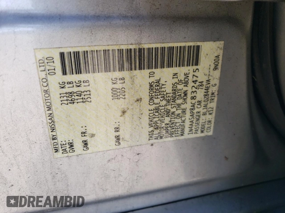 2010 Nissan Maxima S с VIN 1N4AA5AP8AC832475, выставлен на аукционе Copart как лот 52160445 с пробегом 178 479 миль миль и Списание • Salvage title. История ставок и продаж доступна на DreamBid. Изображение 13.