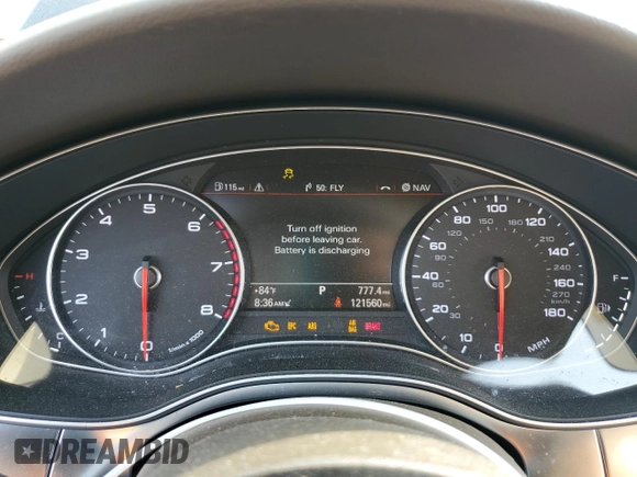 2015 Audi A6 Premium Plus with VIN WAUGFAFC5FN034951, listed as a Copart auction lot 58916435 with 121,560 mi miles and Clean title. Bid and sale history available at DreamBid. Image 9.