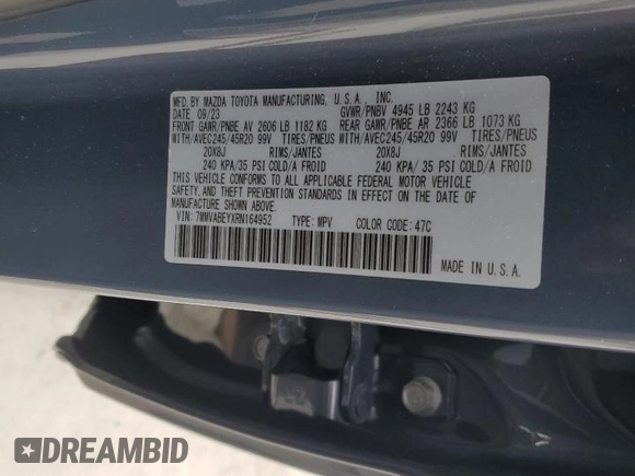 2024 Mazda CX-50 2.5 Turbo Premium Plus Package with VIN 7MMVABEYXRN164952, listed as a Copart auction lot 44917845 with 17,624 mi miles and Salvage Title. Bid and sale history available at carsss.com. Image 13.