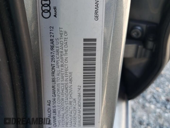 2013 Audi A6 Premium Plus z VIN WAUGFAFC8DN084742, wystawiony jako Copart lot #52800805 z przebiegiem 77 091 mil mil oraz Szkoda całkowita • Salvage title. Historia ofert i sprzedaży dostępna na DreamBid. Obrazek 12.