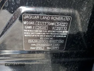 2017 Jaguar XJ with VIN SAJWJ2GD0H8W07154, listed as a Copart auction lot 42090375 with 66,546 mi miles and Salvage Title. Bid and sale history available at carsss.com. Image 12.