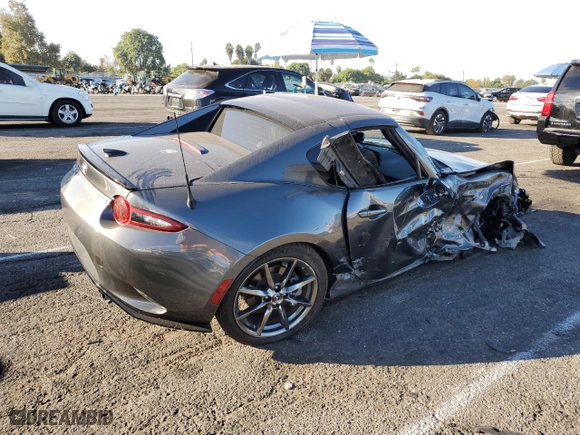 2018 Mazda MX-5 Miata RF Grand Touring with VIN JM1NDAM7XJ0203115, listed as a Copart auction lot 77463864 with 31,043 mi miles and Salvage Title. Bid and sale history available at carsss.com. Image 3.