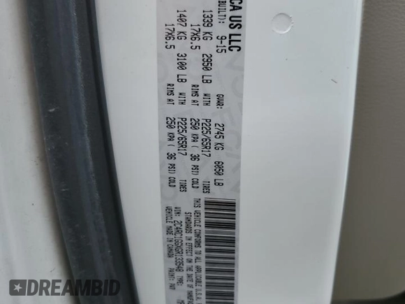 2016 Chrysler Town & Country Limited Platinum with VIN 2C4RC1GGXGR133548, listed as a Copart auction lot 51998334 with 108,207 mi miles and Salvage Title. Bid and sale history available at DreamBid. Image 13.