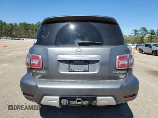 2018 Nissan Armada Platinum with VIN JN8AY2ND2J9055023, listed as a Copart auction lot 49233845 with 0 mi miles and Salvage Title. Bid and sale history available at carsss.com. Image 6.