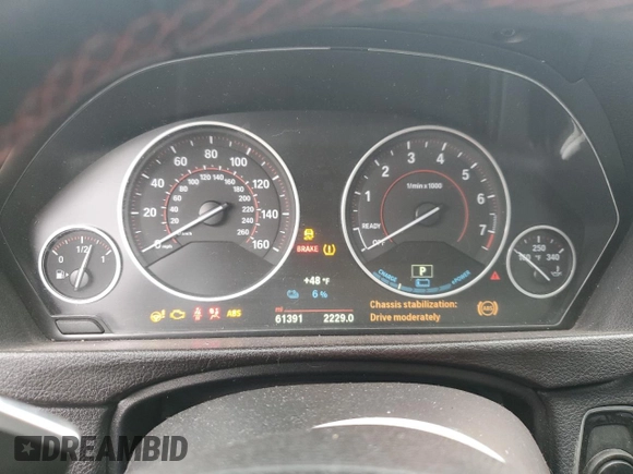 2017 BMW 3 Series 330e iPerformance with VIN WBA8E1C58HK895185, listed as a Copart auction lot 49287055 with 61,391 mi miles and Salvage Title. Bid and sale history available at carsss.com. Image 9.