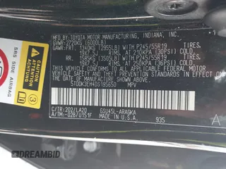 2013 Toyota Highlander Limited z VIN 5TDDK3EH4DS195650, wystawiony jako IAAI lot #42667439 z przebiegiem 136 105 mil mil oraz . Historia ofert i sprzedaży dostępna na DreamBid. Obrazek 9.