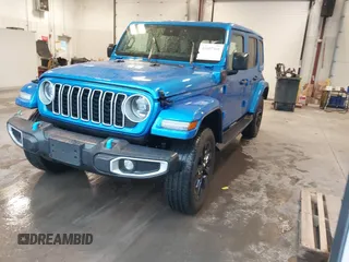 2024 Jeep Wrangler Sahara with VIN 1C4RJXP64RW170976, listed as a IAAI auction lot 41867996 with 4,406 mi miles and . Bid and sale history available at DreamBid. Image 2.