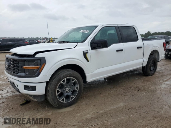 2024 Ford F-150 STX with VIN 1FTEW2KP9RKF20192, listed as a Copart auction lot 53884645 with 743 mi miles and Salvage Title. Bid and sale history available at carsss.com. Image 1.