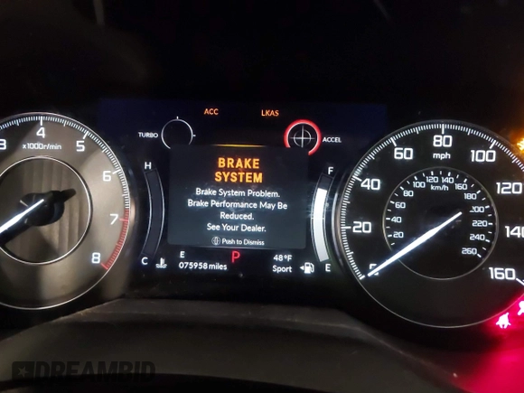 2019 Acura RDX with VIN 5J8TC2H34KL041362, listed as a IAAI auction lot 42130242 with 75,958 mi miles and . Bid and sale history available at DreamBid. Image 7.