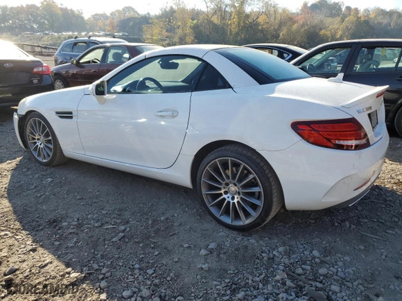 2017 Mercedes-Benz SLC with VIN WDDPK3JA2HF137344, listed as a Copart auction lot 76791624 with 44,004 mi miles and Salvage Title. Bid and sale history available at carsss.com. Image 2.