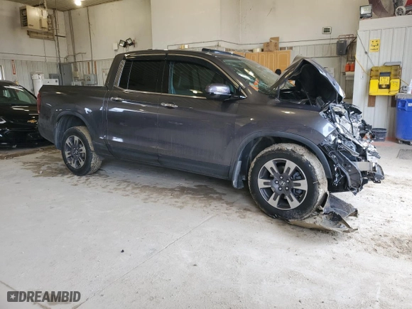 2018 Honda Ridgeline RTL-E with VIN 5FPYK3F77JB007492, listed as a Copart auction lot 43716475 with 0 mi miles and Salvage Title. Bid and sale history available at carsss.com. Image 4.