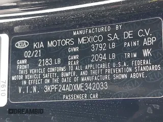 2021 Kia Forte LXS с VIN 3KPF24ADXME342033, выставлен на аукционе IAAI как лот 42666881 с пробегом 68 910 миль миль и . История ставок и продаж доступна на DreamBid. Изображение 9.