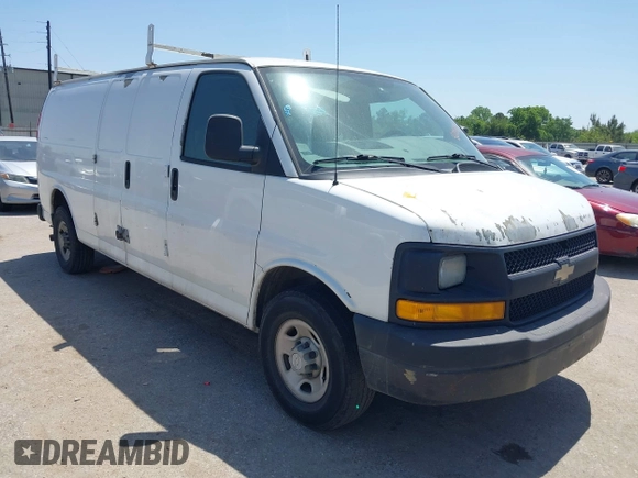 2011 Chevrolet Express Cargo Van with VIN 1GCZGUCGXB1114930, listed as a IAAI auction lot 42015104 with 364,789 mi miles. Bid and sale history available at carsss.com. Image 1.