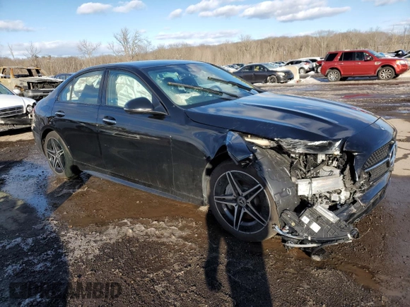 2024 Mercedes-Benz C 300 with VIN W1KAF4HB1RR183620, listed as a Copart auction lot 45744475 with 12,237 mi miles and Salvage Title. Bid and sale history available at DreamBid. Image 4.