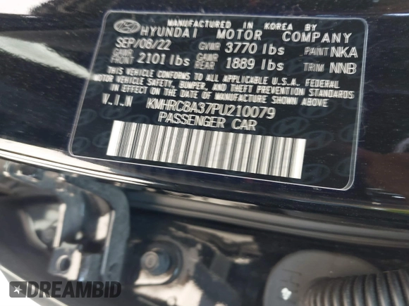 2023 Hyundai Venue Limited with VIN KMHRC8A37PU210079, listed as a IAAI auction lot 41761920 with 6,591 mi miles and . Bid and sale history available at DreamBid. Image 9.
