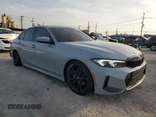 2023 BMW 3 Series 330i with VIN 3MW69FF01P8D71708, listed as a Copart auction lot 45745505 with 22,980 mi miles and Salvage Title. Bid and sale history available at carsss.com. Image 4.