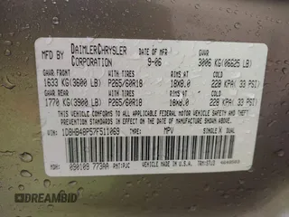 2007 Dodge Durango SLT с VIN 1D8HB48P57F511069, выставлен на аукционе IAAI как лот 42509257 с пробегом 159 962 миль миль и . История ставок и продаж доступна на DreamBid. Изображение 9.