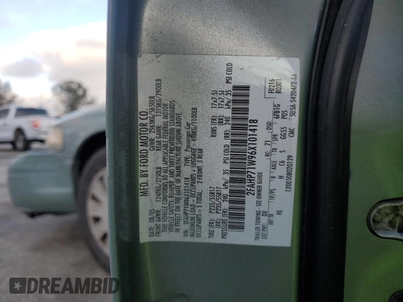 2006 Ford Police Interceptor z VIN 2FAHP71W96X101418, wystawiony jako Copart lot #44631095 z przebiegiem 161 157 mil mil oraz Szkoda całkowita • Salvage title. Historia ofert i sprzedaży dostępna na DreamBid. Obrazek 14.