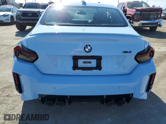 2025 BMW M2 with VIN 3MF23DM06S8E94517, listed as a Copart auction lot 52457585 with 2,748 mi miles and Salvage Title. Bid and sale history available at carsss.com. Image 6.