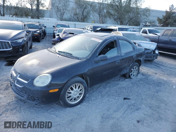 2005 Dodge Neon SXT with VIN 1B3ES56C25D237265, listed as a Copart auction lot 44866665 with 201,991 mi miles and Salvage Title. Bid and sale history available at carsss.com. Image 1.
