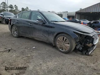 2023 Infiniti Q50 Luxe with VIN JN1EV7BP5PM510800, listed as a Copart auction lot 46805035 with 35,446 mi miles and Salvage Title. Bid and sale history available at DreamBid. Image 4.