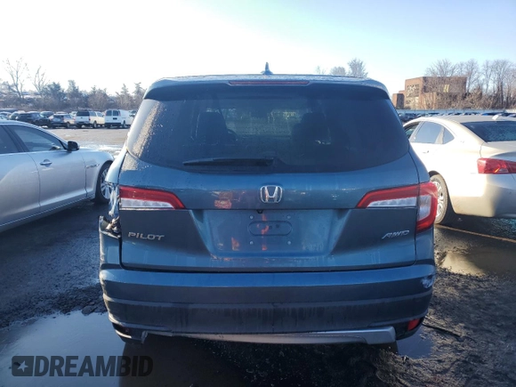 2022 Honda Pilot EX-L with VIN 5FNYF6H5XNB037831, listed as a Copart auction lot 46677205 with 19,285 mi miles and Salvage Title. Bid and sale history available at carsss.com. Image 6.