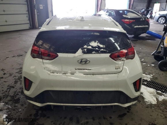 2019 Hyundai Veloster Turbo with VIN KMHTH6AB3KU011655, listed as a Copart auction lot 41699095 with 66,870 mi miles and Salvage Title. Bid and sale history available at carsss.com. Image 6.