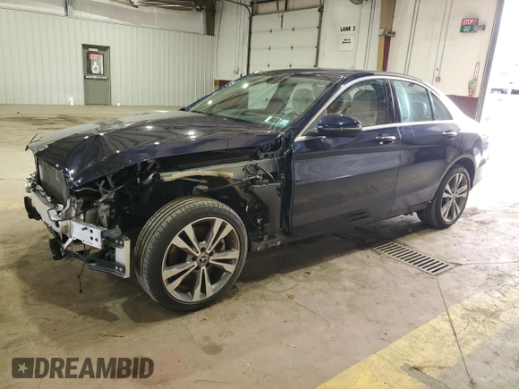 2021 Mercedes-Benz C 300 with VIN W1KWF8EBXMR626969, listed as a Copart auction lot 85229084 with 42,698 mi miles and Salvage Title. Bid and sale history available at carsss.com. Image 1.
