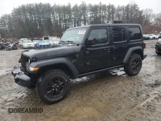 2021 Jeep Wrangler Unlimited Willys with VIN 1C4HJXDN2MW741557, listed as a Copart auction lot 49670355 with 83,180 mi miles and Clean Title. Bid and sale history available at DreamBid. Image 1.