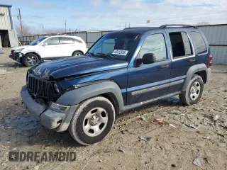 2005 Jeep Liberty Sport with VIN 1J4GK48K85W500654, listed as a Copart auction lot 43412695 with 119,366 mi miles and Salvage Title. Bid and sale history available at carsss.com. Image 1.