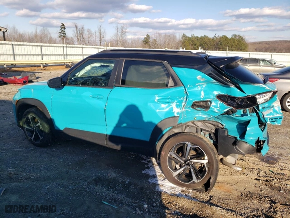 2021 Chevrolet TrailBlazer RS with VIN KL79MUSL6MB052850, listed as a Copart auction lot 45494545 with 75,830 mi miles and Salvage Title. Bid and sale history available at carsss.com. Image 2.