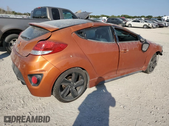 2015 Hyundai Veloster Turbo z VIN KMHTC6AE4FU232597, wystawiony jako Copart lot #74137024 z przebiegiem Nie podano mil oraz Szkoda całkowita • Salvage title. Historia ofert i sprzedaży dostępna na DreamBid. Obrazek 3.