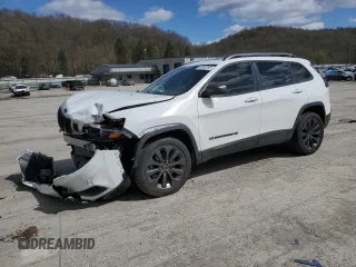 2021 Jeep Cherokee 80th Anniversary with VIN 1C4PJMMX4MD135393, listed as a Copart auction lot 52033255 with 76,546 mi miles and Salvage Title. Bid and sale history available at carsss.com. Image 1.