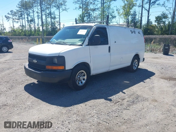 2010 Chevrolet Express Cargo Van with VIN 1GCUGADX2A1146132, listed as a IAAI auction lot 41872766 with 167,063 mi miles. Bid and sale history available at carsss.com. Image 2.