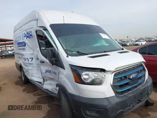 2022 Ford E-Transit Cargo with VIN 1FTBW3XK4NKA09599, listed as a IAAI auction lot 41562551 with 58,035 mi miles. Bid and sale history available at carsss.com. Image 1.