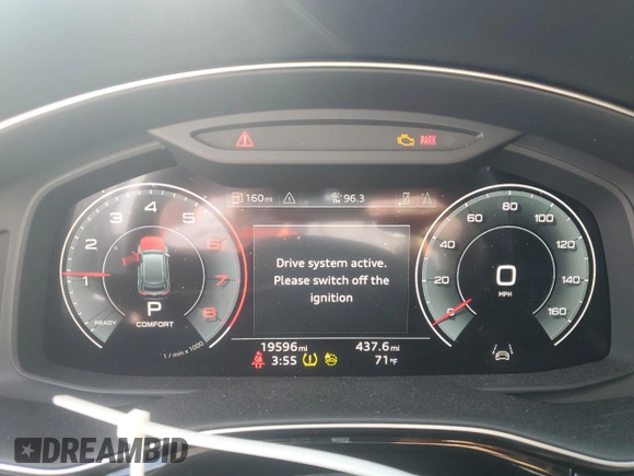 2023 Audi Q8 Premium Plus with VIN WA1BVBF1XPD032408, listed as a Copart auction lot 55977695 with 19,596 mi miles and Salvage title. Bid and sale history available at DreamBid. Image 9.