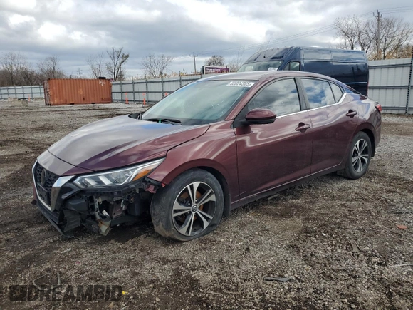 2020 Nissan Sentra SV with VIN 3N1AB8CV6LY238128, listed as a Copart auction lot 52024585 with 175,693 mi miles and Clean Title. Bid and sale history available at carsss.com. Image 1.