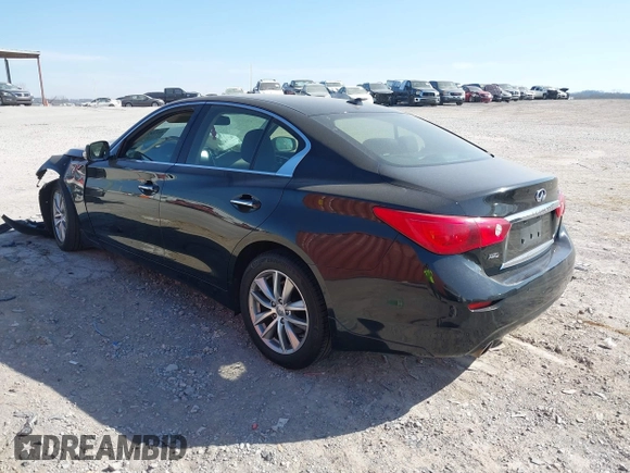 2015 Infiniti Q50 Premium with VIN JN1BV7AR0FM397827, listed as a IAAI auction lot 41774729 with 85,616 mi miles. Bid and sale history available at carsss.com. Image 3.