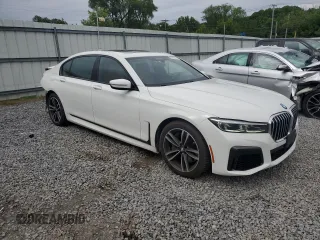 2021 BMW 7 Series 750i xDrive with VIN WBA7U2C04MCF73546, listed as a Copart auction lot 62587275 with 34,396 mi miles and Salvage title. Bid and sale history available at DreamBid. Image 4.