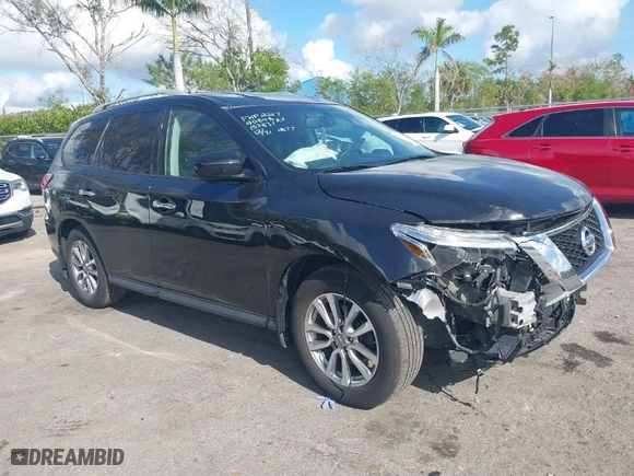 2016 Nissan Pathfinder S with VIN 5N1AR2MN1GC614877, listed as a IAAI auction lot 41198290 with 85,356 mi miles. Bid and sale history available at carsss.com. Image 1.