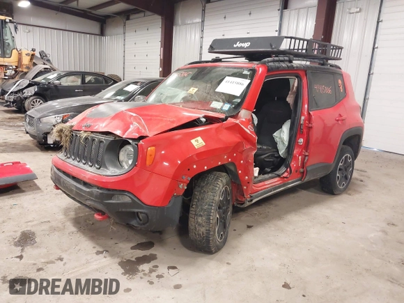 2016 Jeep Renegade Trailhawk with VIN ZACCJBCT7GPD60429, listed as a IAAI auction lot 41415886 with 89,072 mi miles and . Bid and sale history available at carsss.com. Image 2.