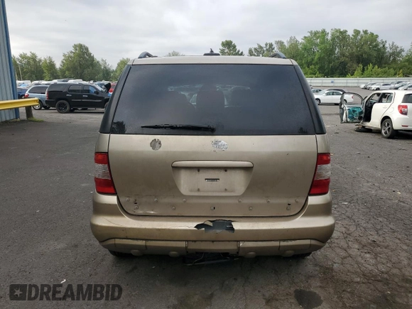 2002 Mercedes-Benz M-Class with VIN 4JGAB54E42A328208, listed as a Copart auction lot 66570984 with 0 mi miles and Salvage Title. Bid and sale history available at carsss.com. Image 6.