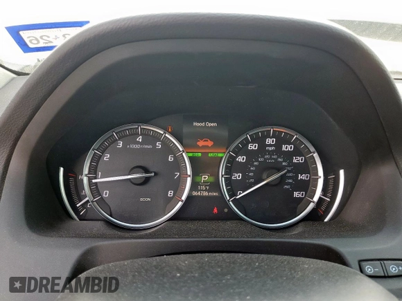 2019 Acura TLX with VIN 19UUB1F30KA003482, listed as a Copart auction lot 57511055 with 64,786 mi miles and Salvage title. Bid and sale history available at DreamBid. Image 9.