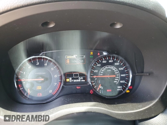 2019 Subaru WRX z VIN JF1VA1A60K9829294, wystawiony jako Copart lot #54421545 z przebiegiem 73 688 mil mil oraz Szkoda całkowita • Salvage title. Historia ofert i sprzedaży dostępna na DreamBid. Obrazek 9.