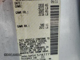 2015 Nissan Altima S with VIN 1N4AL3AP5FC578777, listed as a Copart auction lot 49555695 with 143,702 mi miles and Clean Title. Bid and sale history available at DreamBid. Image 12.